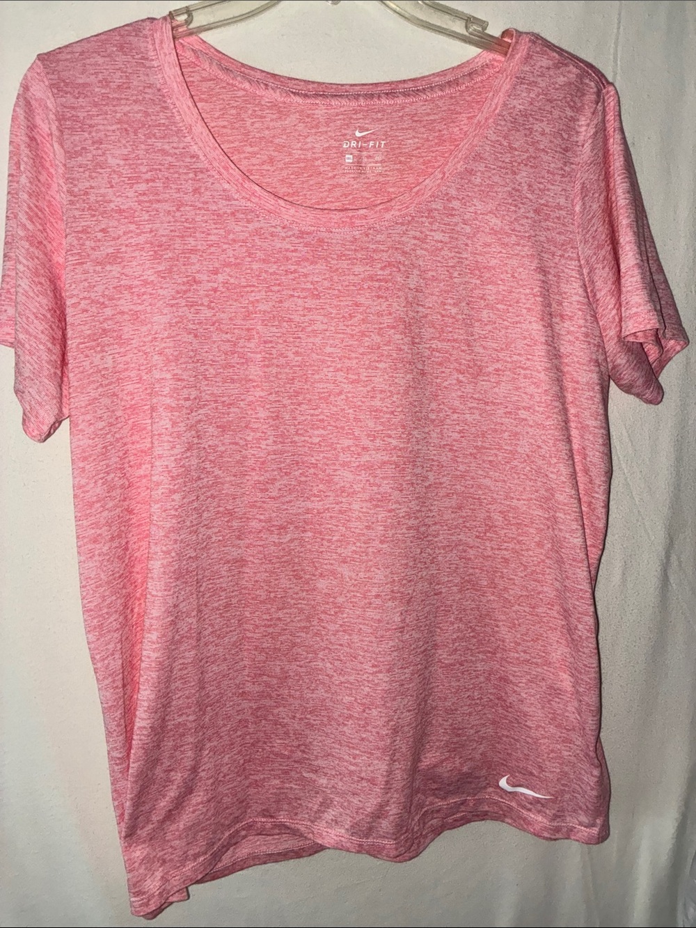 Nike Heathered Pink Dri-FIT Scoop Neck Short Sleeve Top